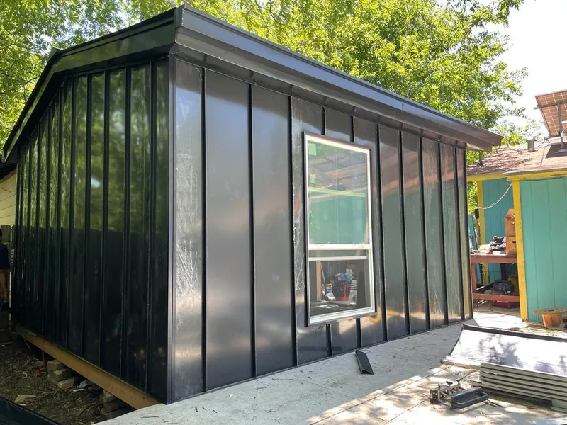 Black standing seam metal wall panels for Metal Roof Installation in Richmond